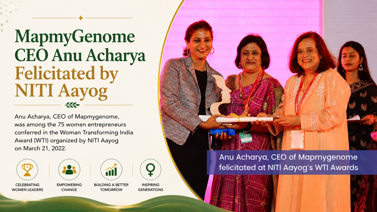 MapmyGenome CEO Anu Acharya Felicitated by NITI Aayog