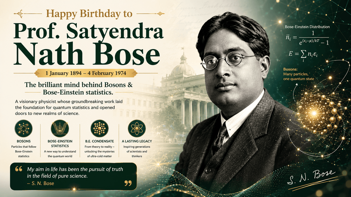 Happy Birthday to Prof. Satyendra Nath Bose - Mapmygenome