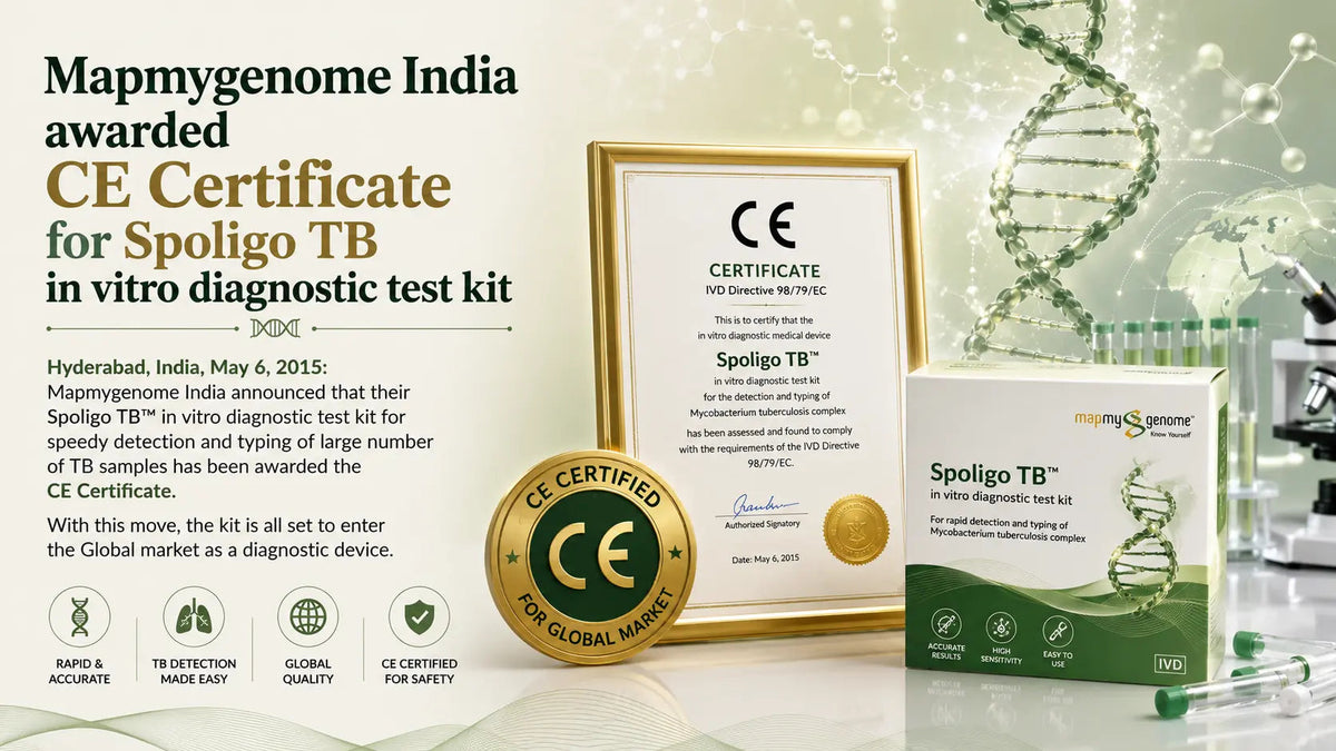Mapmygenome India awarded CE Certificate for Spoligo TB in vitro diagnostic test kit - Mapmygenome