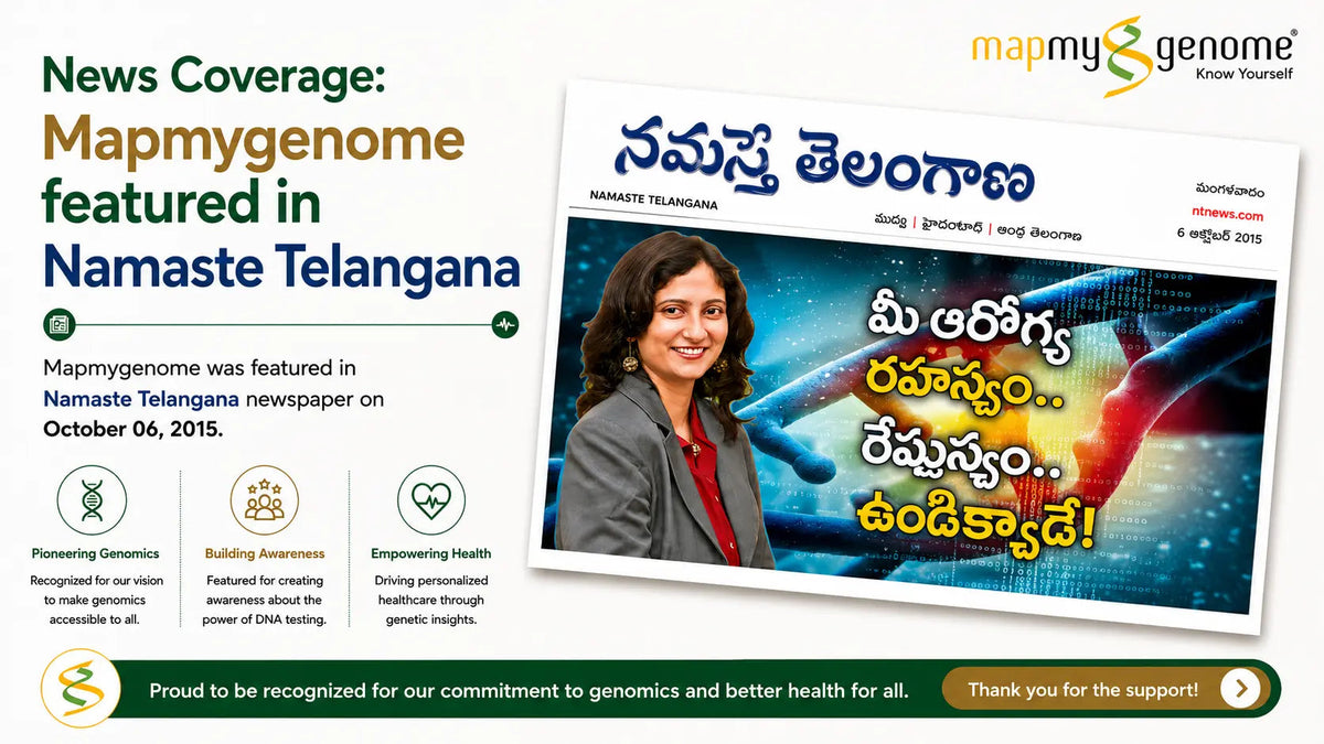 News Coverage: Mapmygenome featured in Namaste Telangana - Mapmygenome