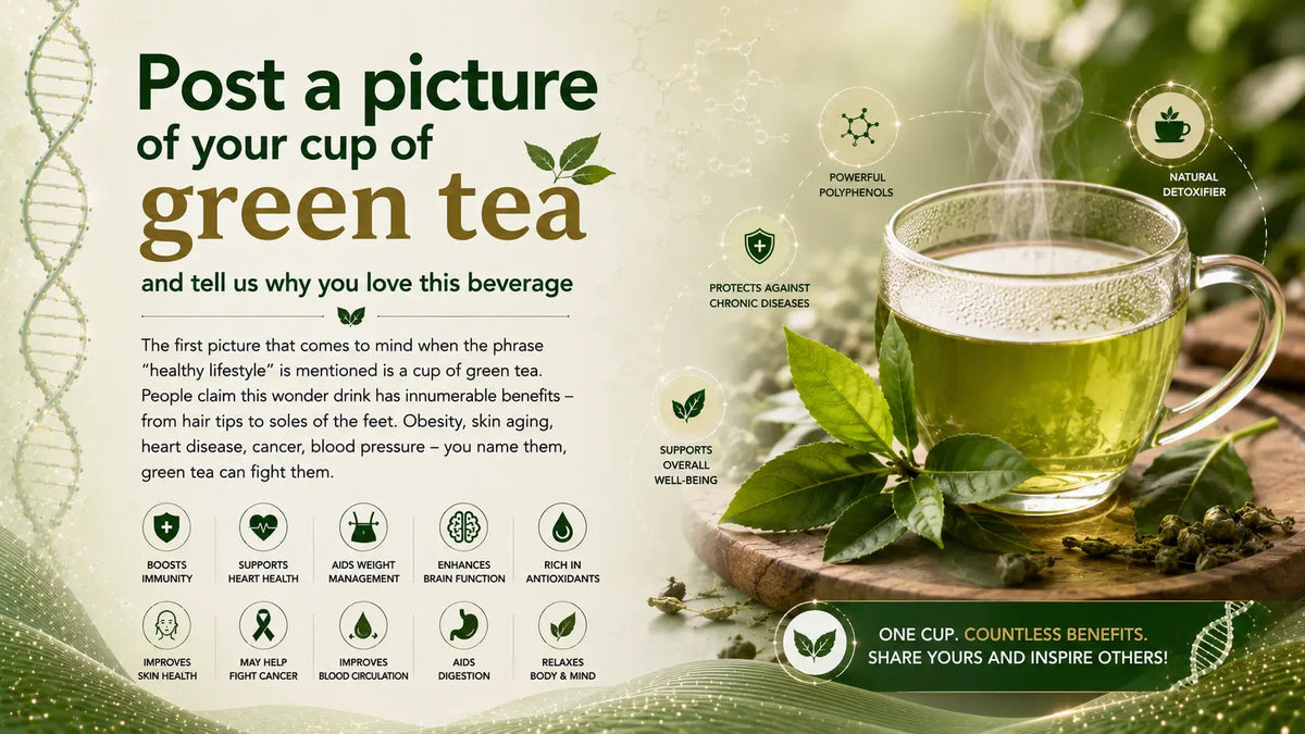 Post a picture of your cup of green tea and tell us why you love this beverage - Mapmygenome