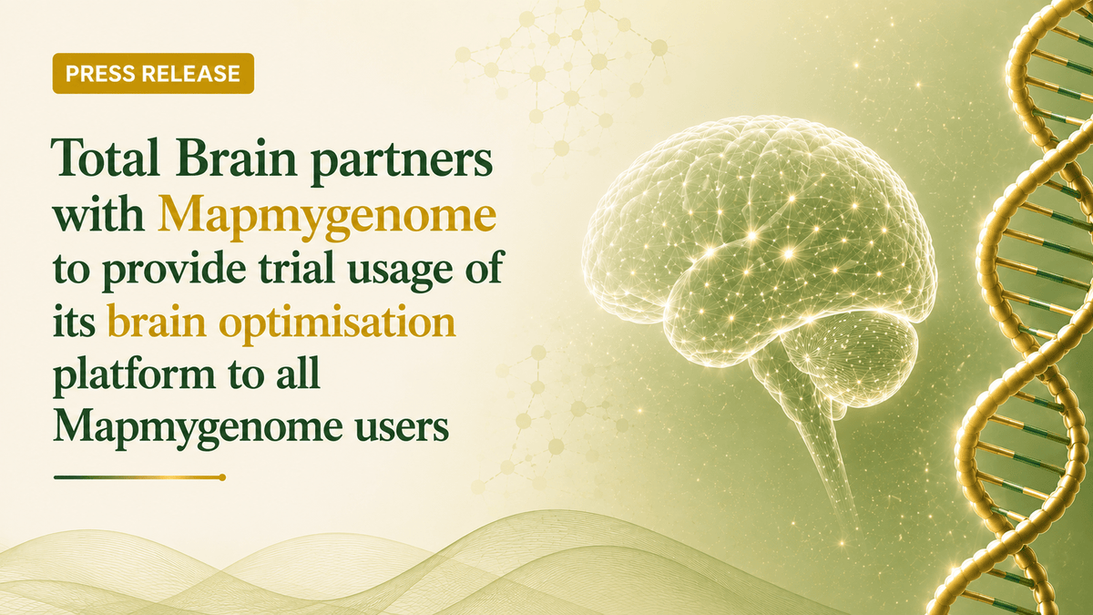 Press Release: Total Brain partners with Mapmygenome to provide trial usage of its brain optimisation platform to all Mapmygenome users