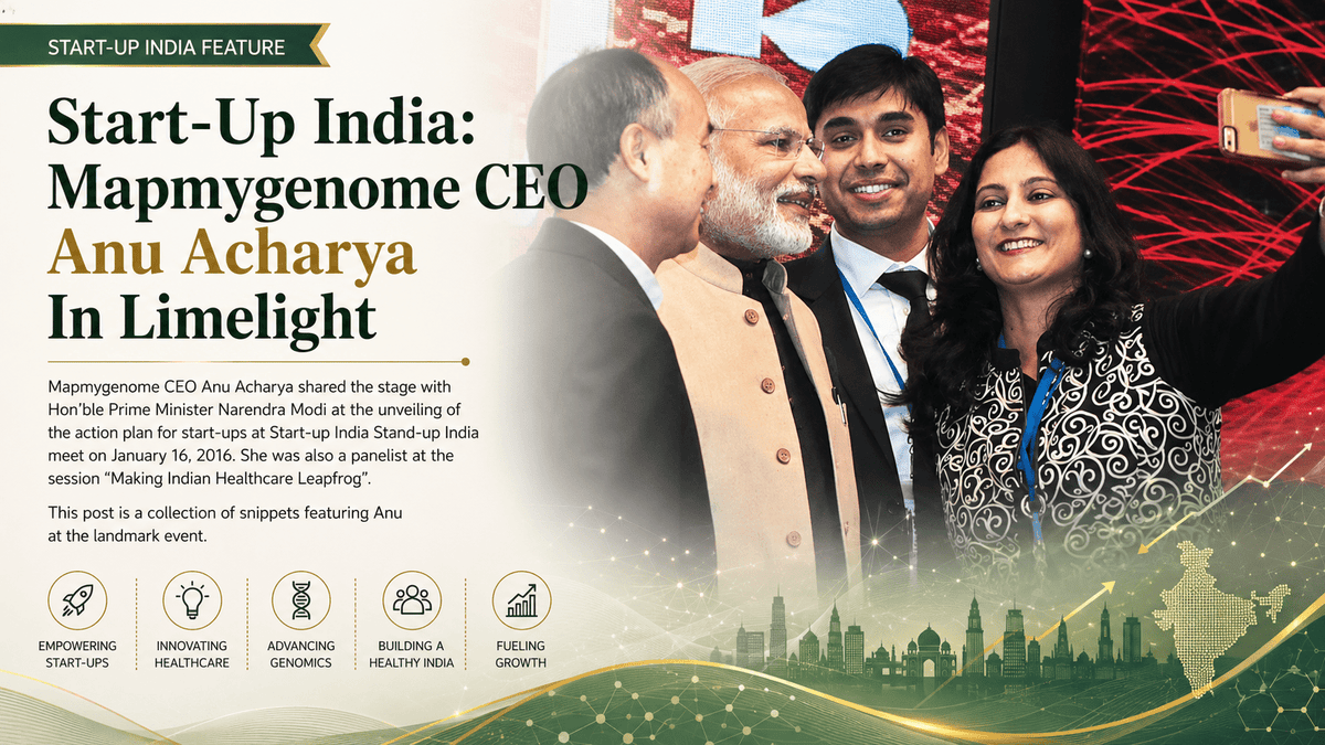 Start-Up India: Mapmygenome CEO Anu Acharya In Limelight - Mapmygenome