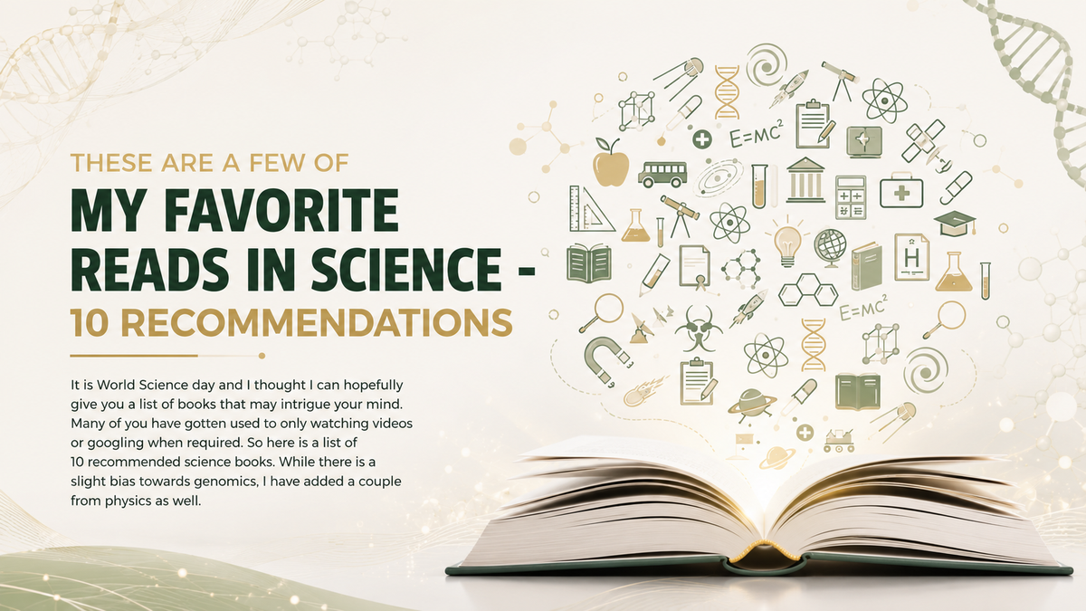 These are a few of my favorite reads in Science - 10 recommendations